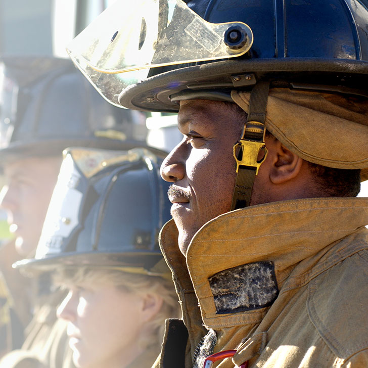 Photo of a fire fighter