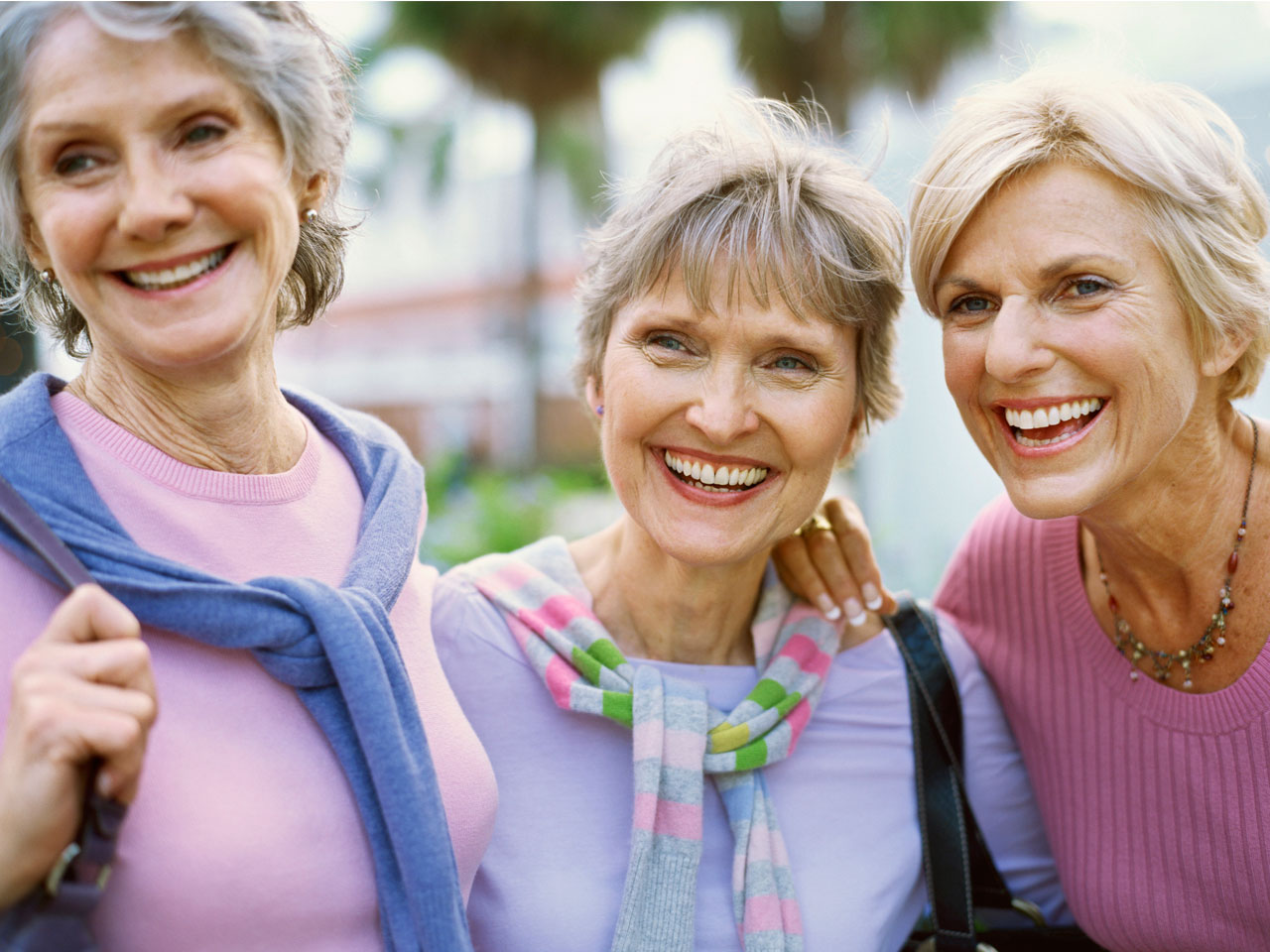 three happy women