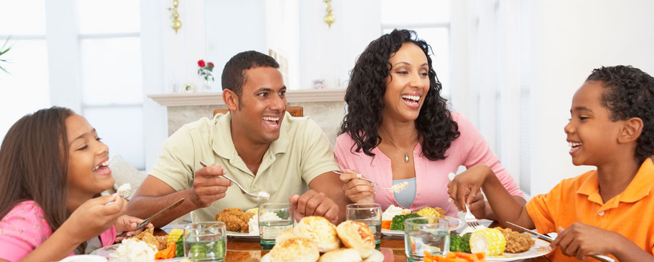 family eating together