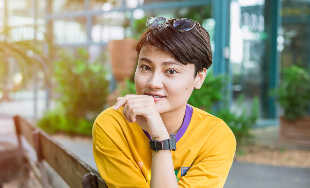 Photo of individual looking at the camera