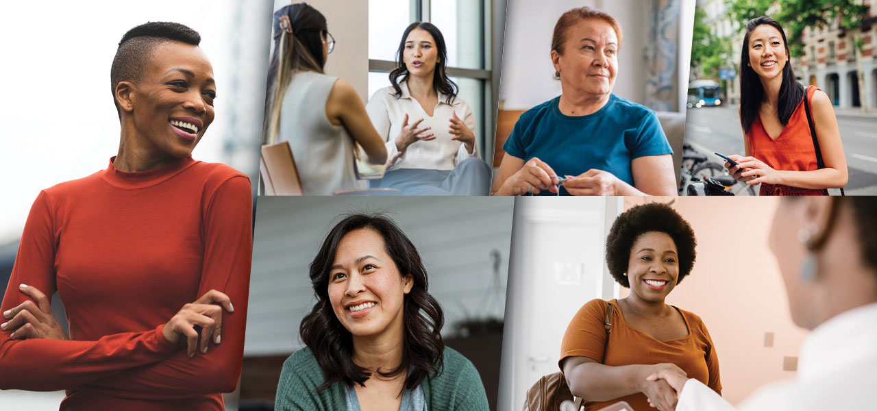 photo montage of women of diverse ethnicity and ages