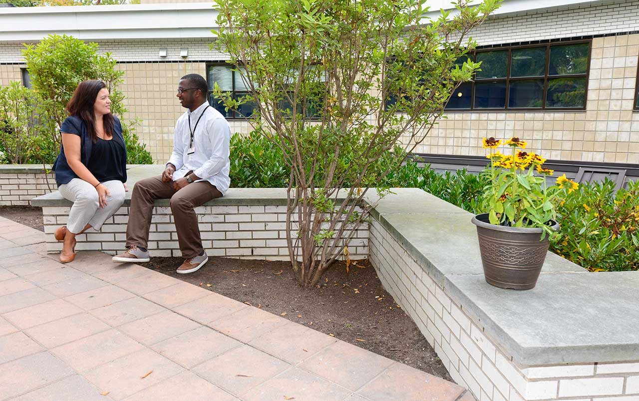 consultation at courtyard