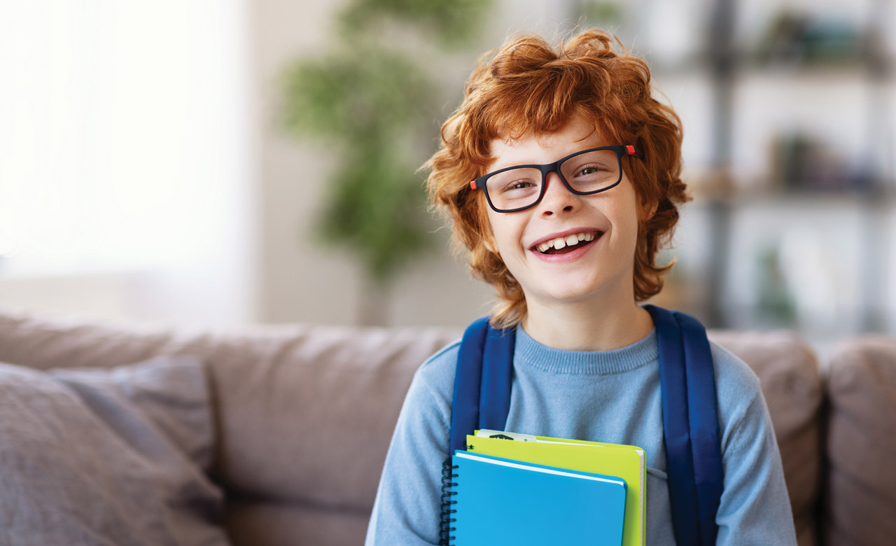 Kid happy to go to school