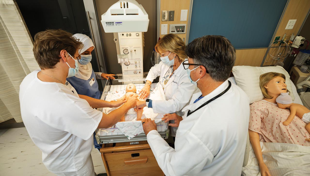 Photo of doctors in the Simulation and Training Lab at Penn Medicine Princeton Medical Center