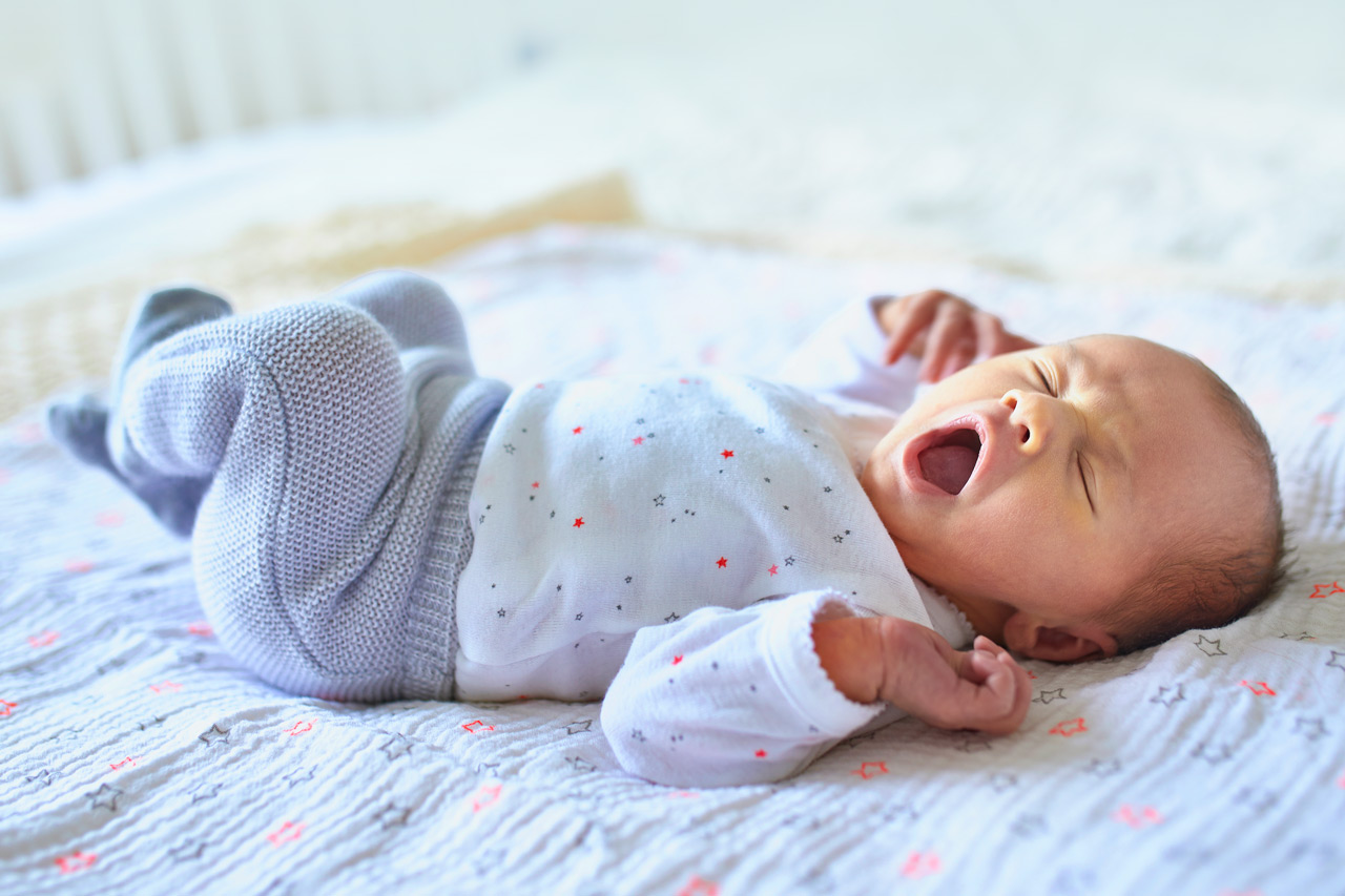 Baby yawning