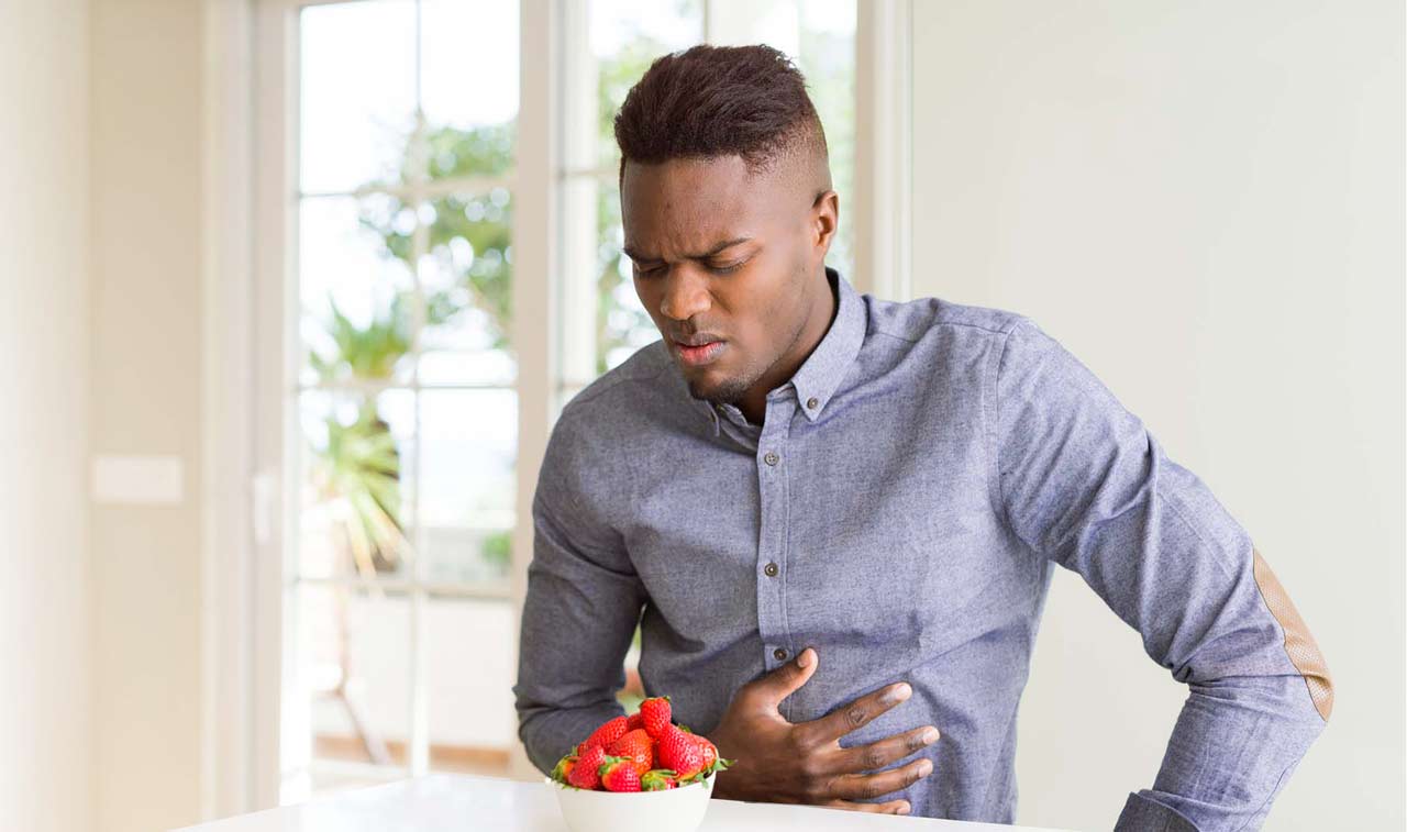 Man having heartburn