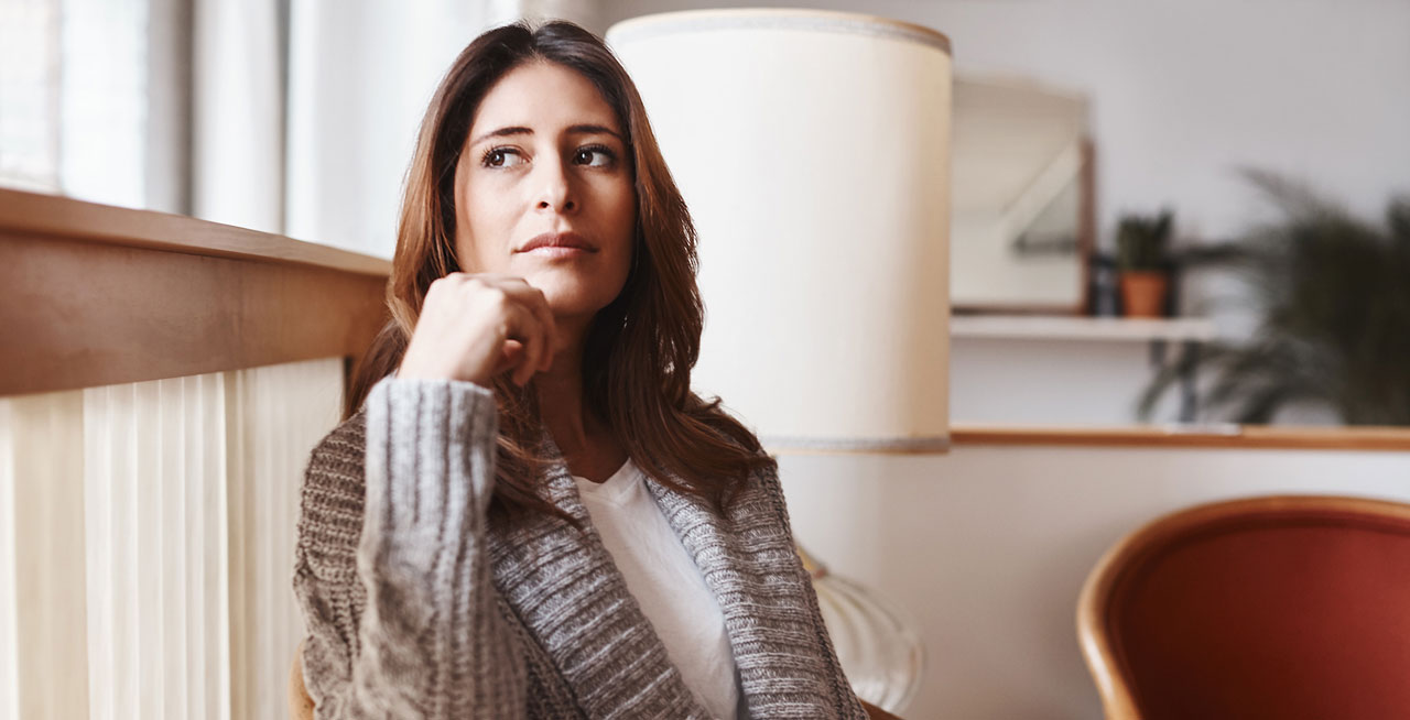 Photo of woman in an apprehensive mood