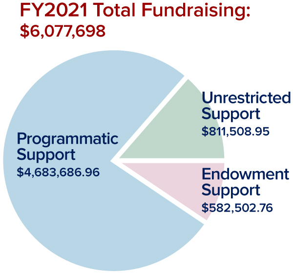 Image chart of 2021 total fundraising distribution FY 2021