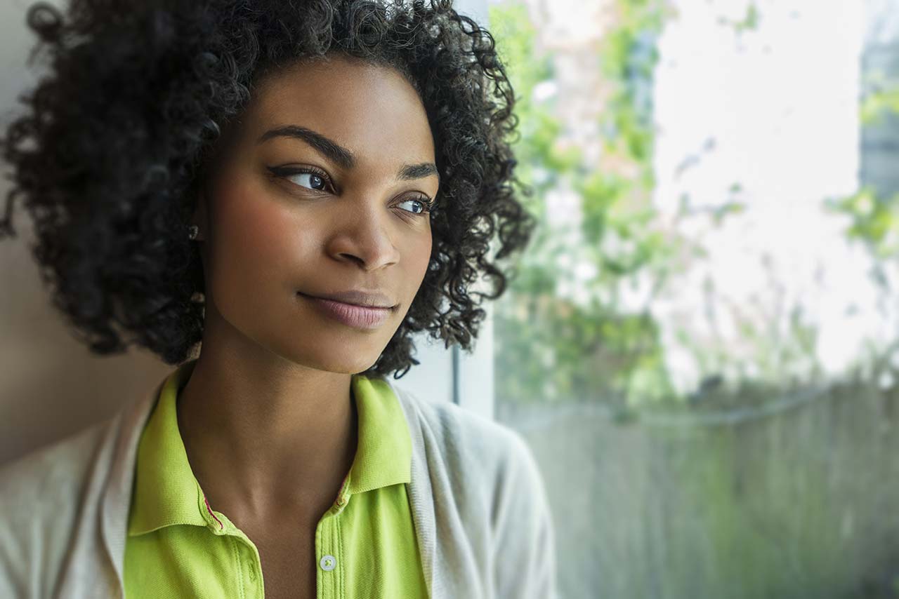 woman looking away
